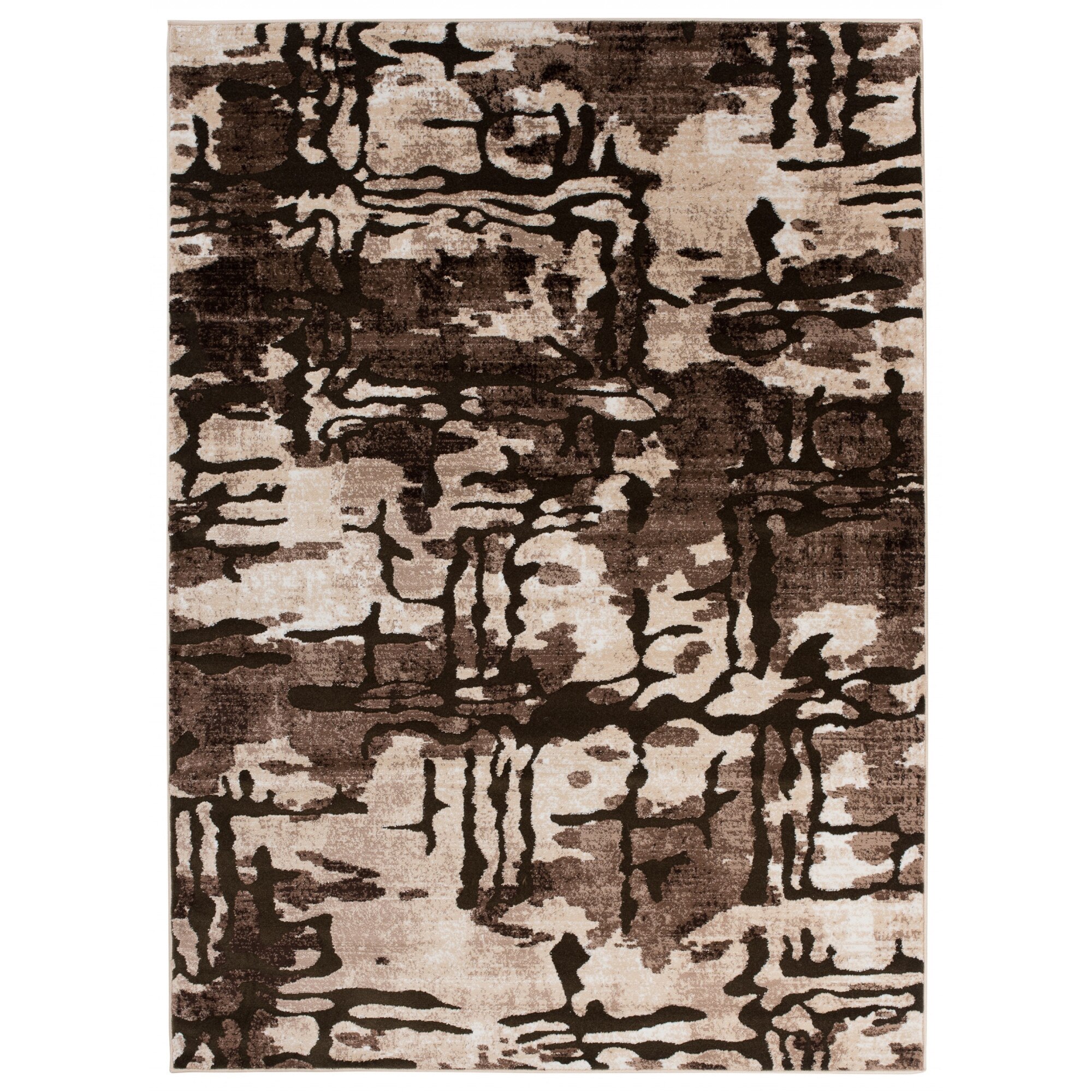 Covor Tango Modern Patchwork Abstract Chemex Q133A BONE BOU maro 60x100