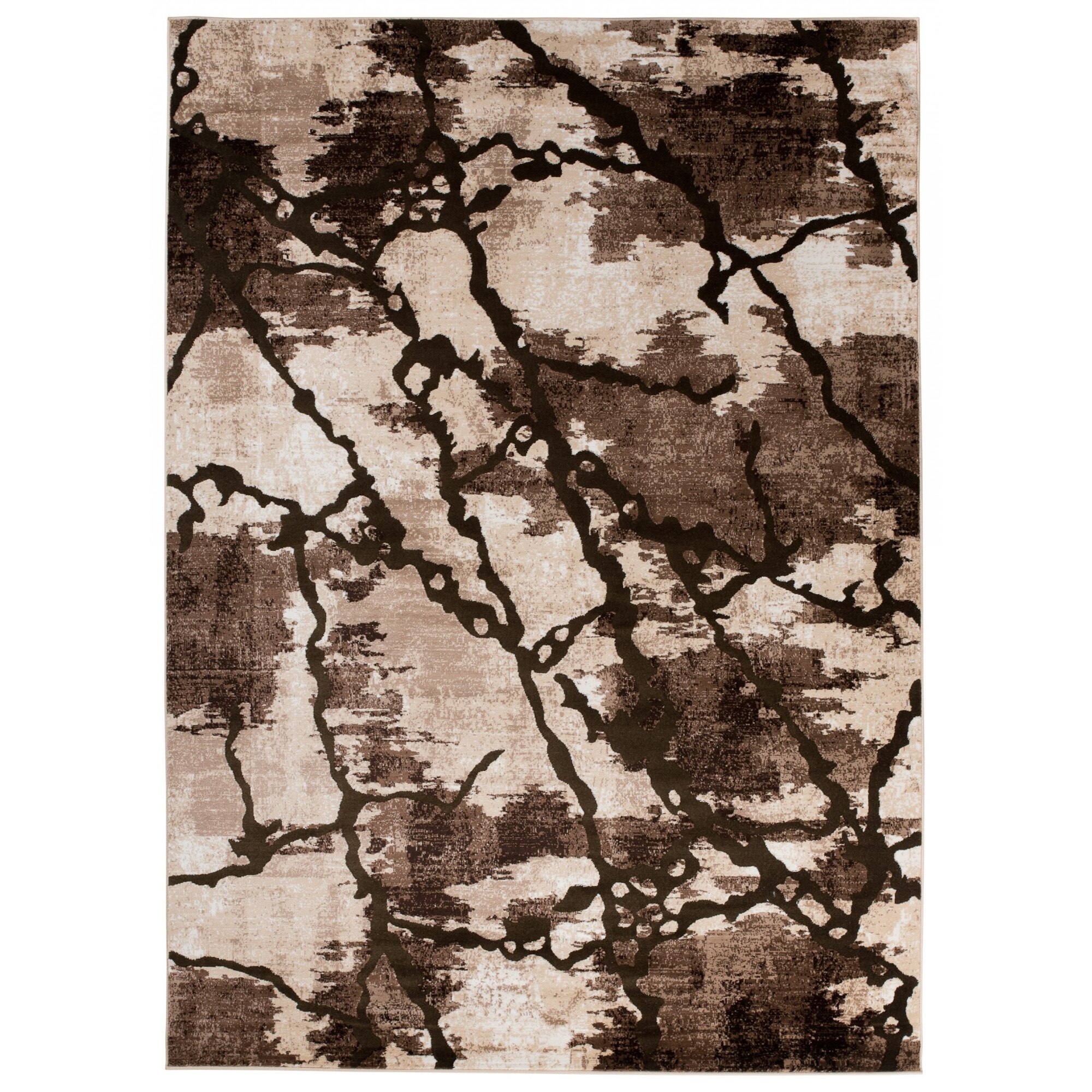 Covor Tango Modern Patchwork Abstract Chemex Q134A BONE BOU maro 80x150