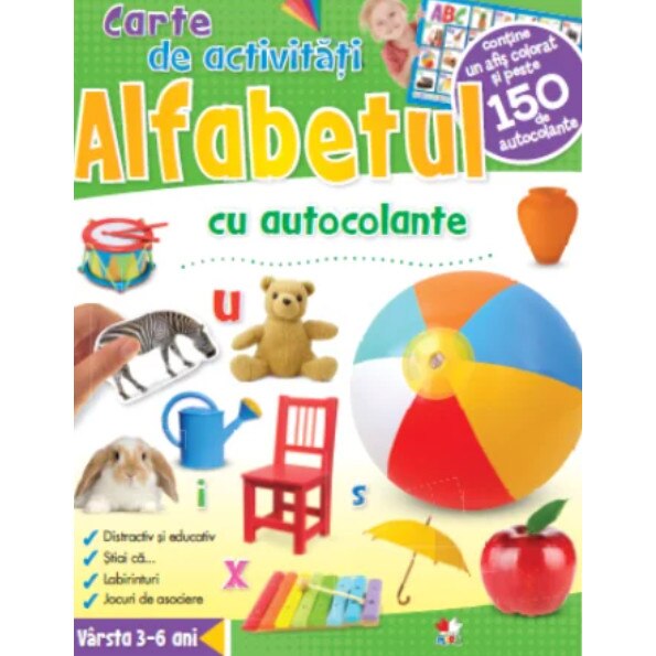 Alfabetul. Carte de activitati cu autocolante