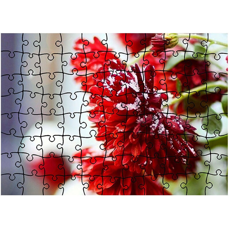 Puzzle Heartwork 96 piese, Flori rosii ninse, Latime 40,5 cm x Inaltime 28,7 cm