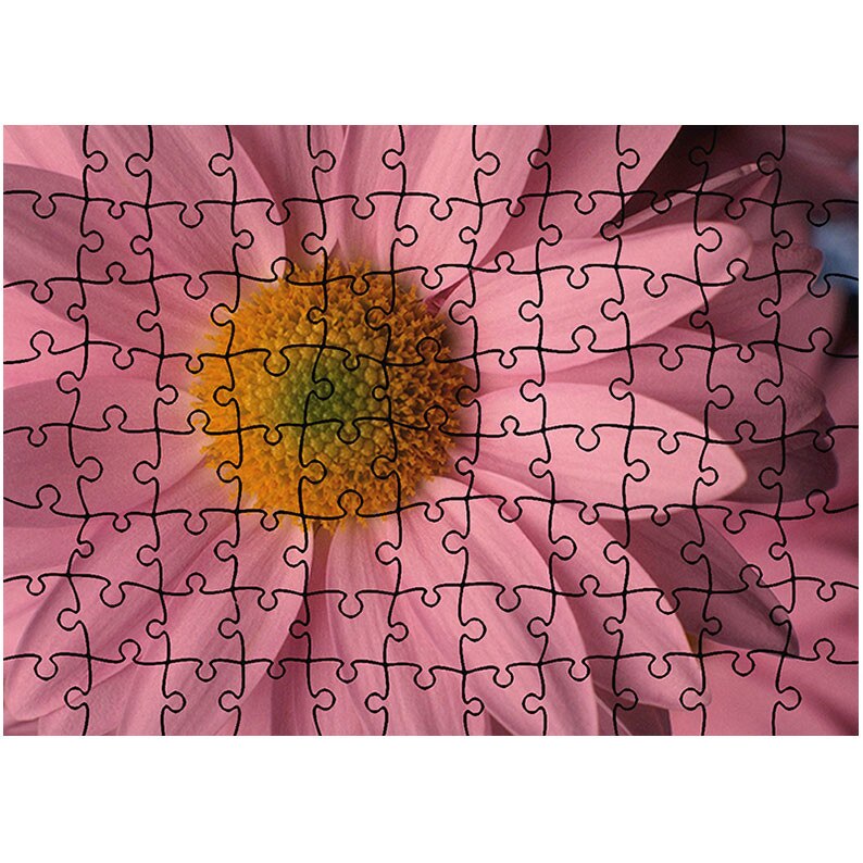 Puzzle Heartwork 96 piese, Flori cu petale roz pal, Latime 40,5 cm x Inaltime 28,7 cm