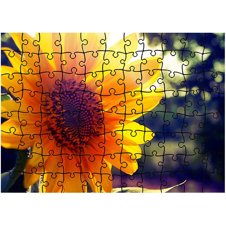 Puzzle Heartwork 96 piese, Soare puternic si floarea acestuia, Latime 40,5 cm x Inaltime 28,7 cm