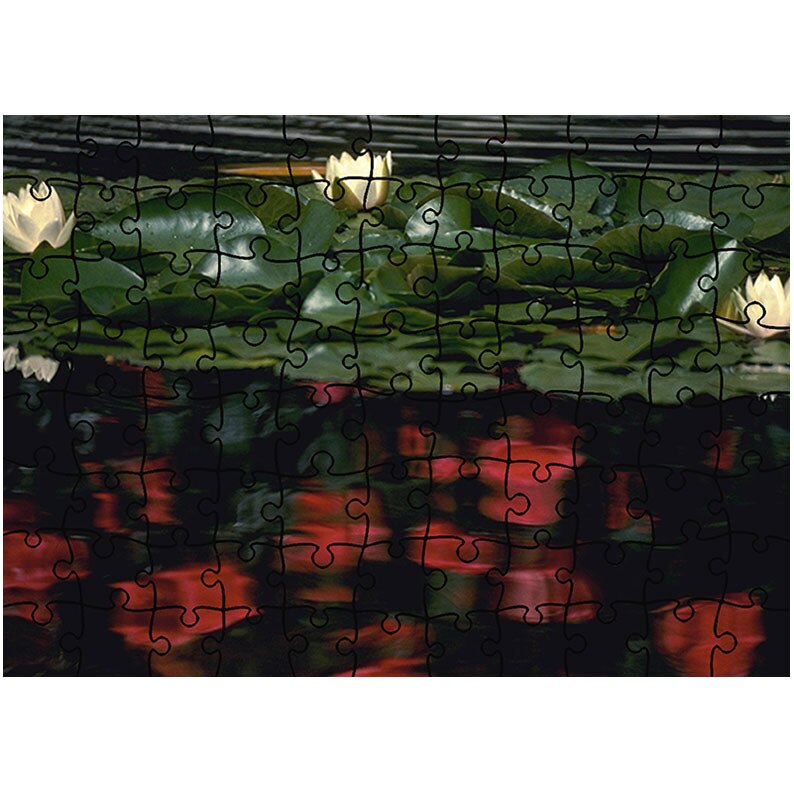 Puzzle Heartwork 96 piese, Nuferi albi, Latime 40,5 cm x Inaltime 28,7 cm