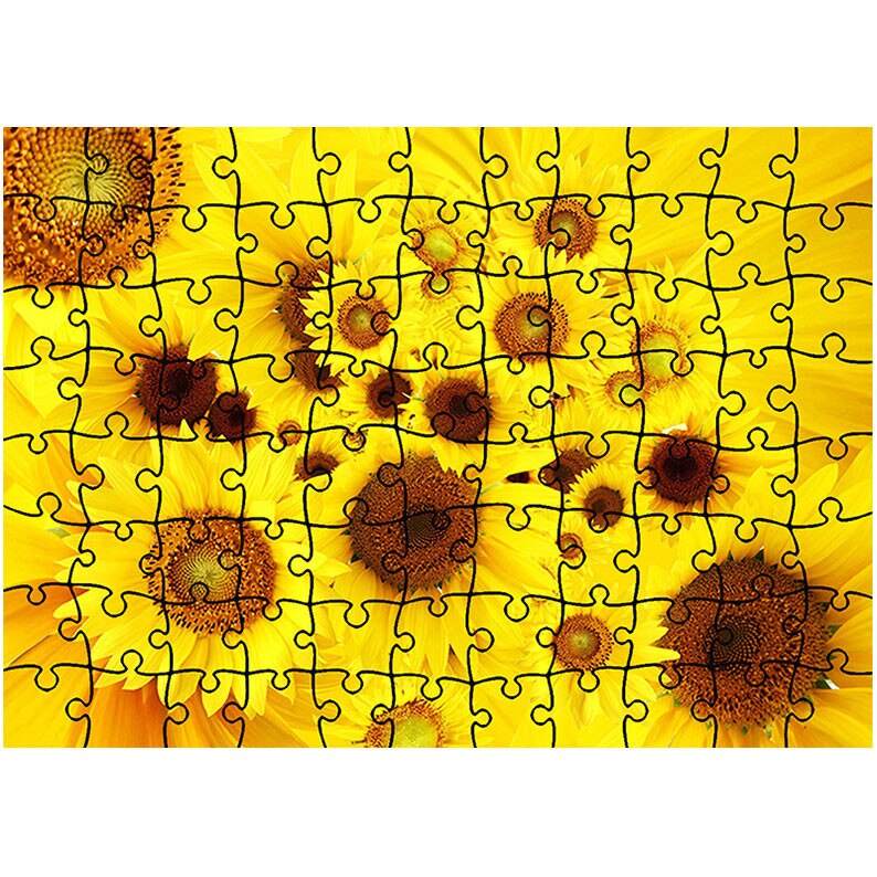 Puzzle Heartwork 96 piese, Pui de floarea soarelui, Latime 40,5 cm x Inaltime 28,7 cm