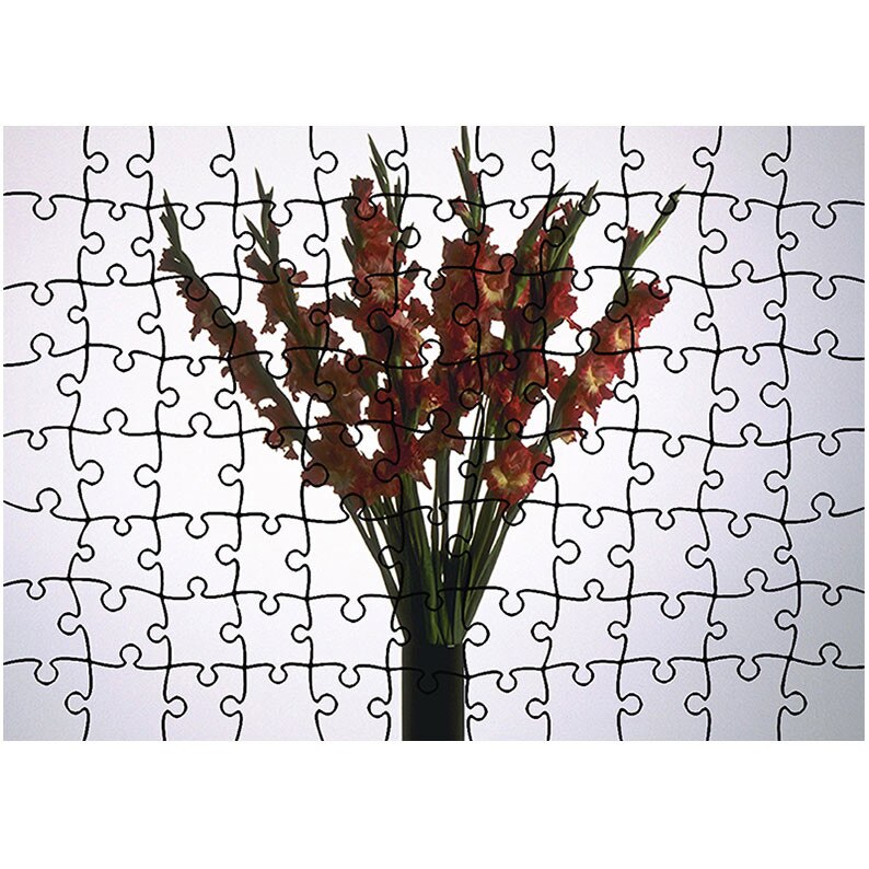 Puzzle Heartwork 96 piese, Flori rosii in vaza, Latime 40,5 cm x Inaltime 28,7 cm