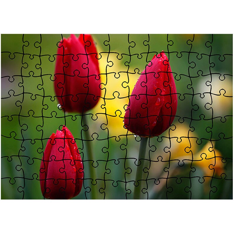 Puzzle Heartwork 96 piese, Trei lalele frumoase, Latime 40,5 cm x Inaltime 28,7 cm