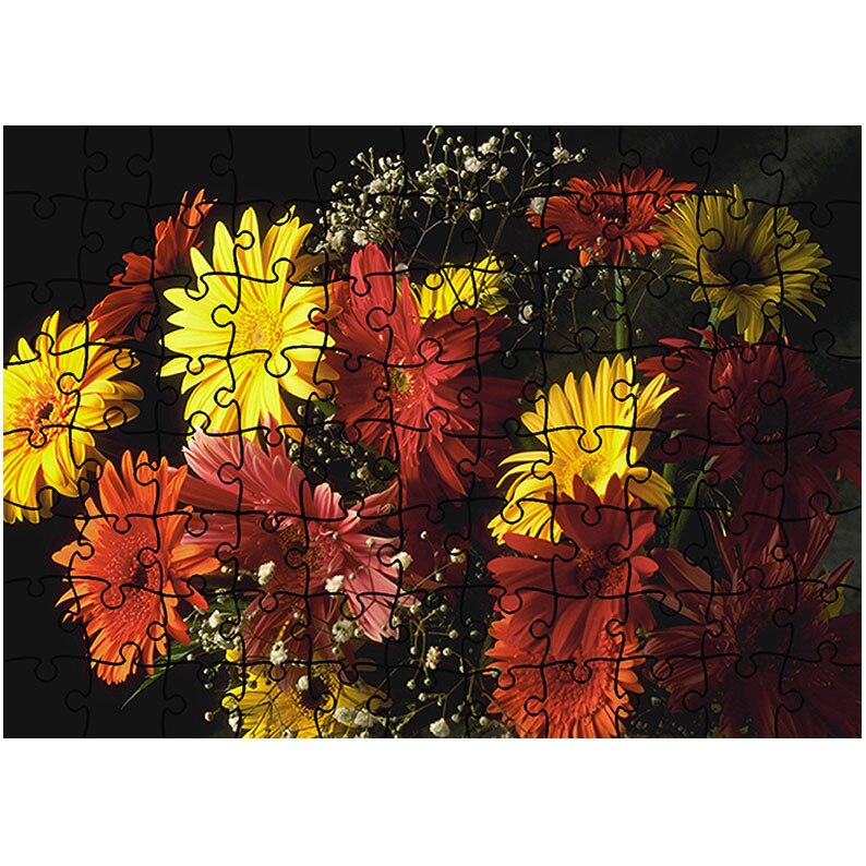 Puzzle Heartwork 96 piese, Buchet colorat, Latime 40,5 cm x Inaltime 28,7 cm
