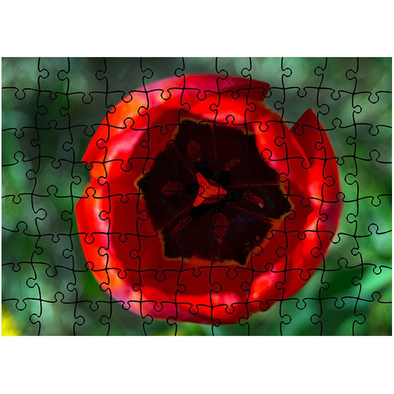 Puzzle Heartwork 96 piese, Lalea deschisa, Latime 40,5 cm x Inaltime 28,7 cm