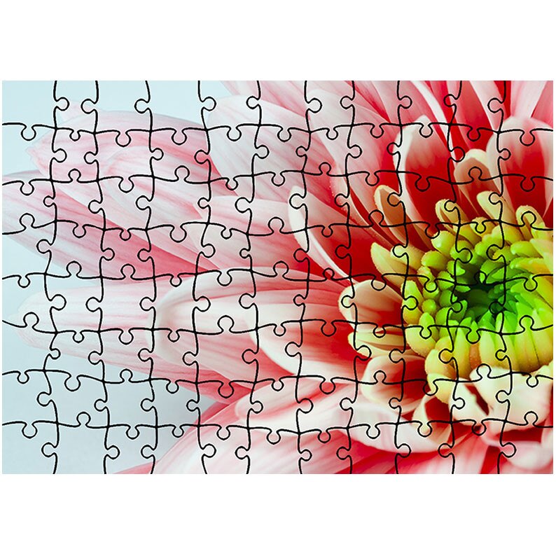 Puzzle Heartwork 96 piese, Floare alb cu rosu, Latime 40,5 cm x Inaltime 28,7 cm