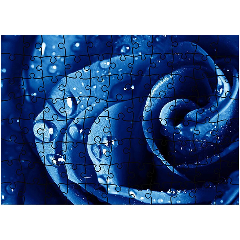 Puzzle Heartwork 96 piese, Trandafir albastru, Latime 40,5 cm x Inaltime 28,7 cm