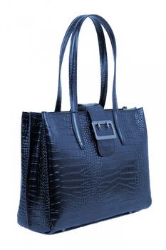 Geanta din piele Go5729 Bleumarin