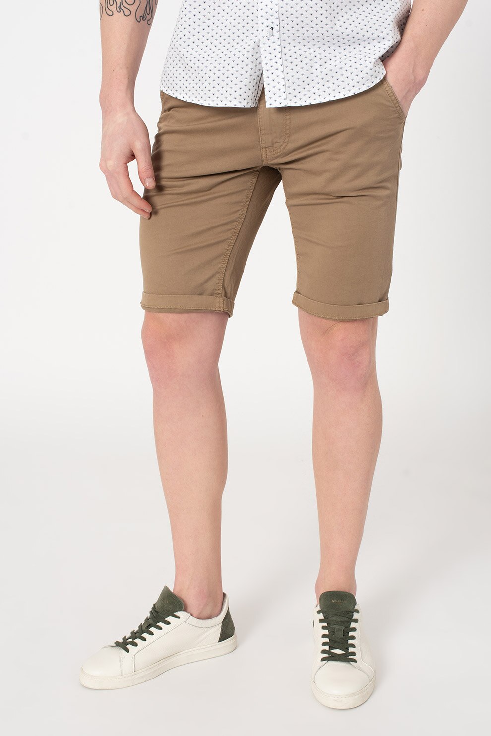 BLEND, Pantaloni scurti slim fit, Maro camel