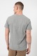 BLEND, Tricou cu decolteu la baza gatului si imprimeu text, Gri melange/Rosu, M