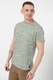 BLEND, Tricou cu decolteu la baza gatului, Verde melange/Gri, S