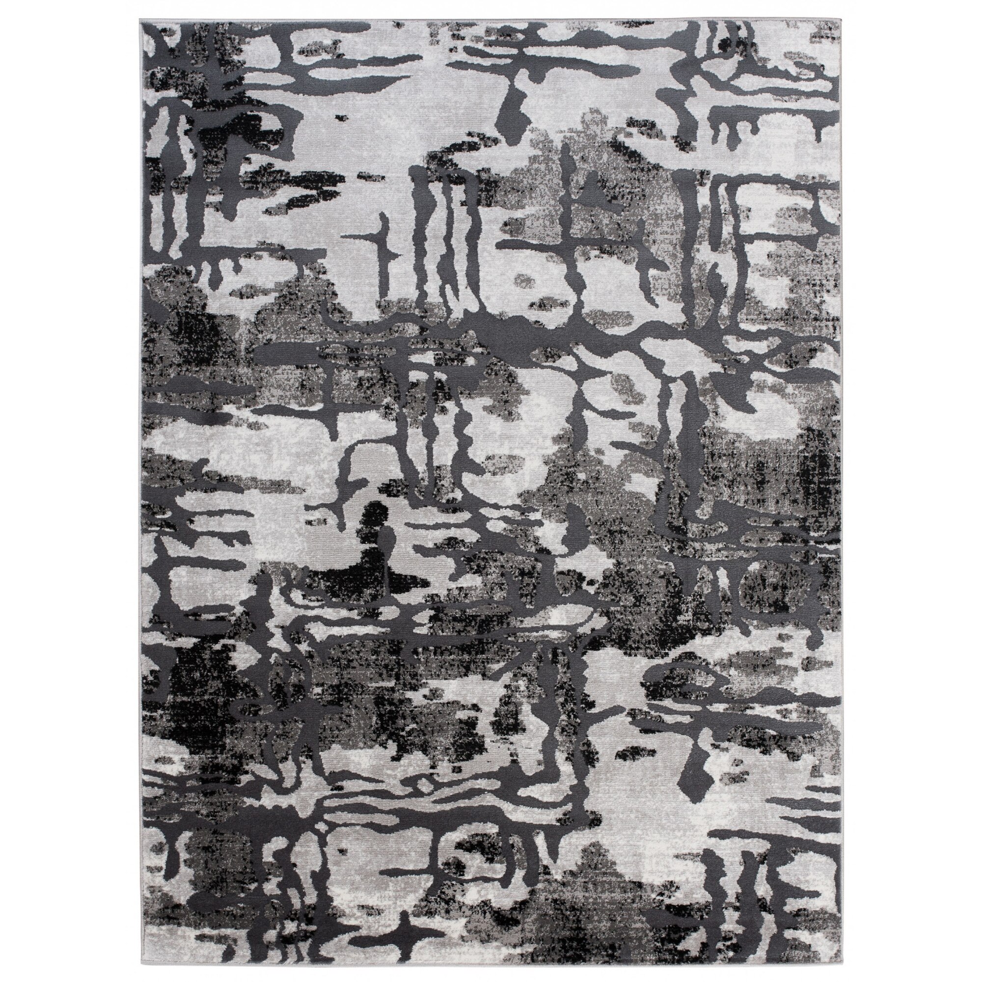 Covor Tango Modern Patchwork Abstract Chemex Q133A BOT gri 80x150