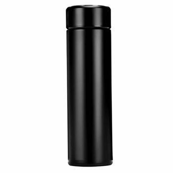 Sticla termos Pufo LED cu indicator de temperatura, inox, 500 ml, negru Sticla termos Pufo LED cu indicator de temperatura, inox, 500 ml, negru