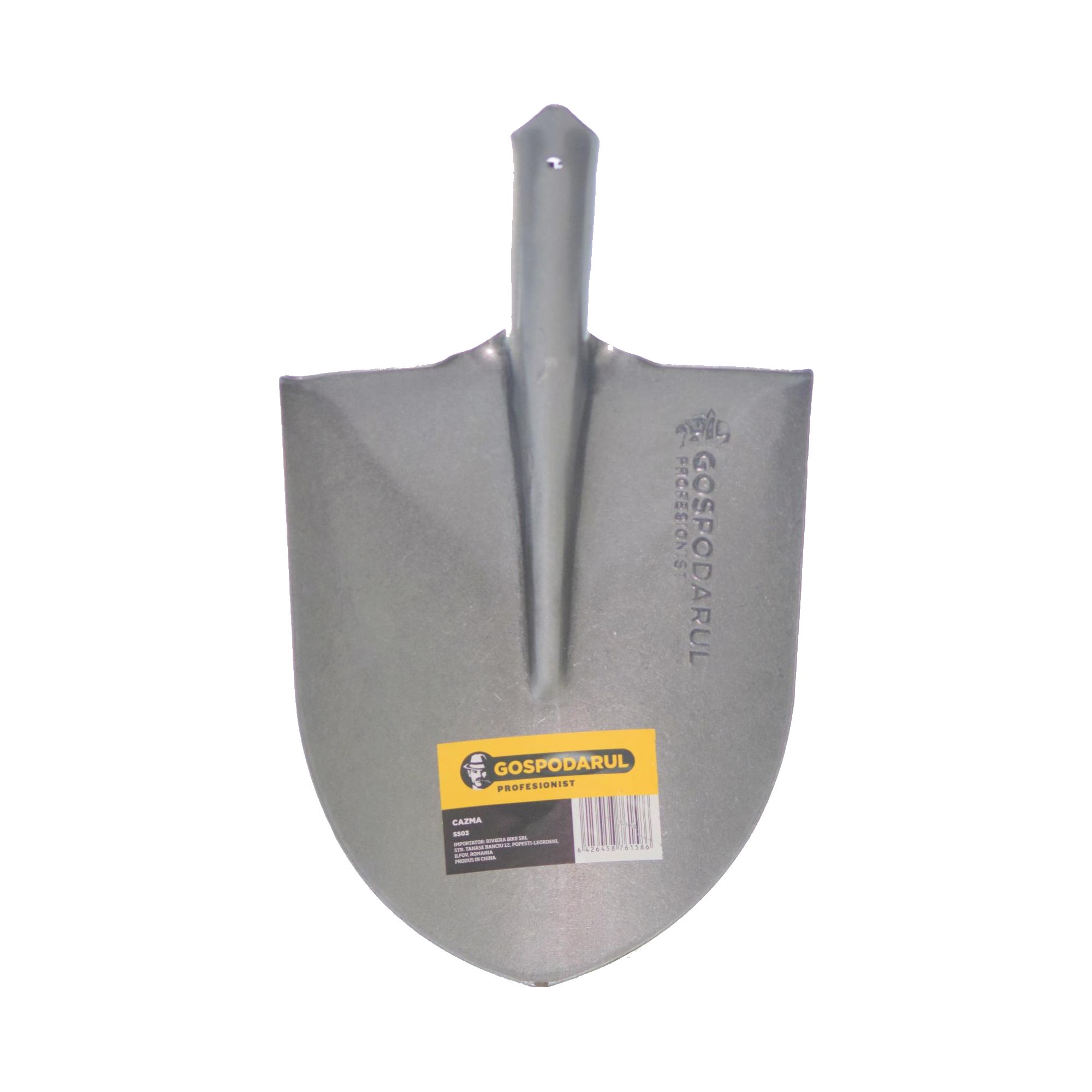 Cazma de gradinarit, tais ascutit, fara coada, 295x265 mm, argintiu