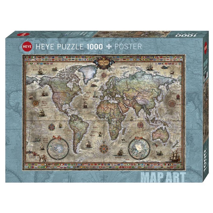 Пъзел Heye - Retro World, 1000 части