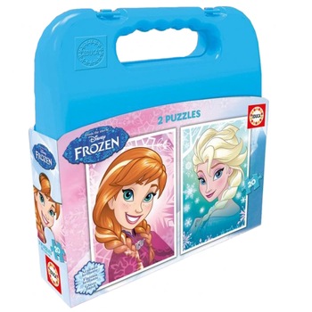 Puzzle 2 in 1 Educa - Disney Frozen, 2x20 piese Puzzle 2 in 1 Educa - Disney Frozen, 2x20 piese