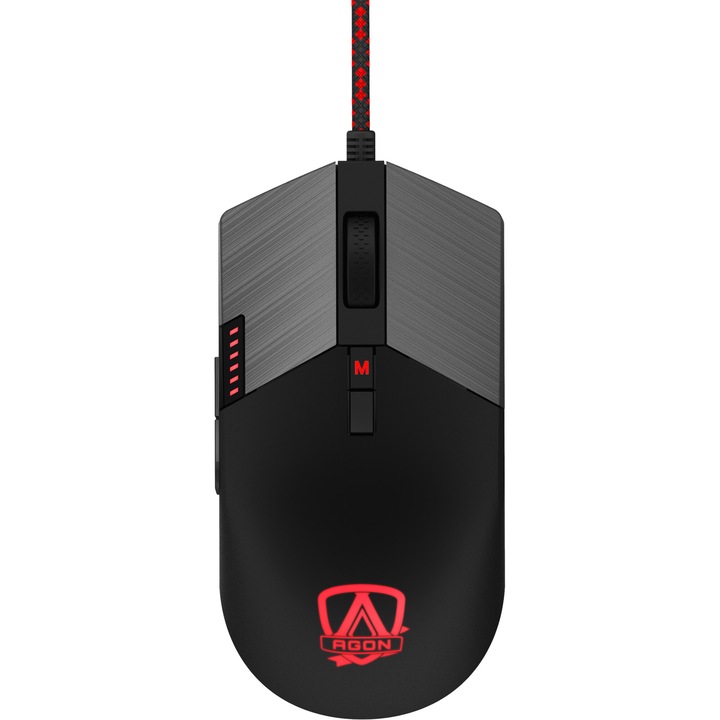 Mouse gaming AOC AGON AGM700, iluminare RGB, Negru