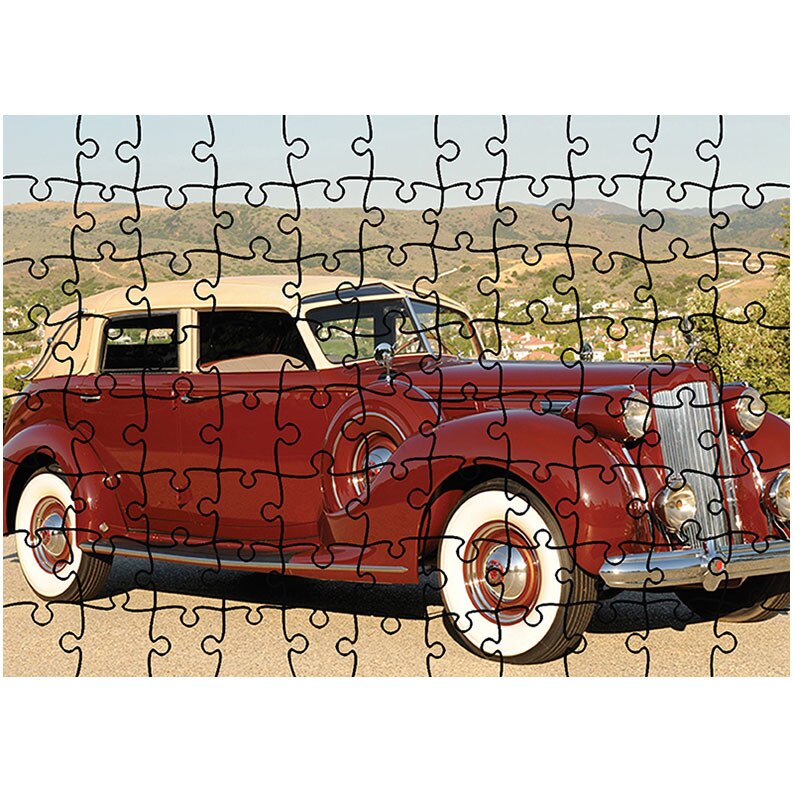 Puzzle Heartwork 96 piese, 1938 Packard Twelve Collapsible Touring Cabriolet by Brunn, Latime 40,5 cm x Inaltime 28,5 cm