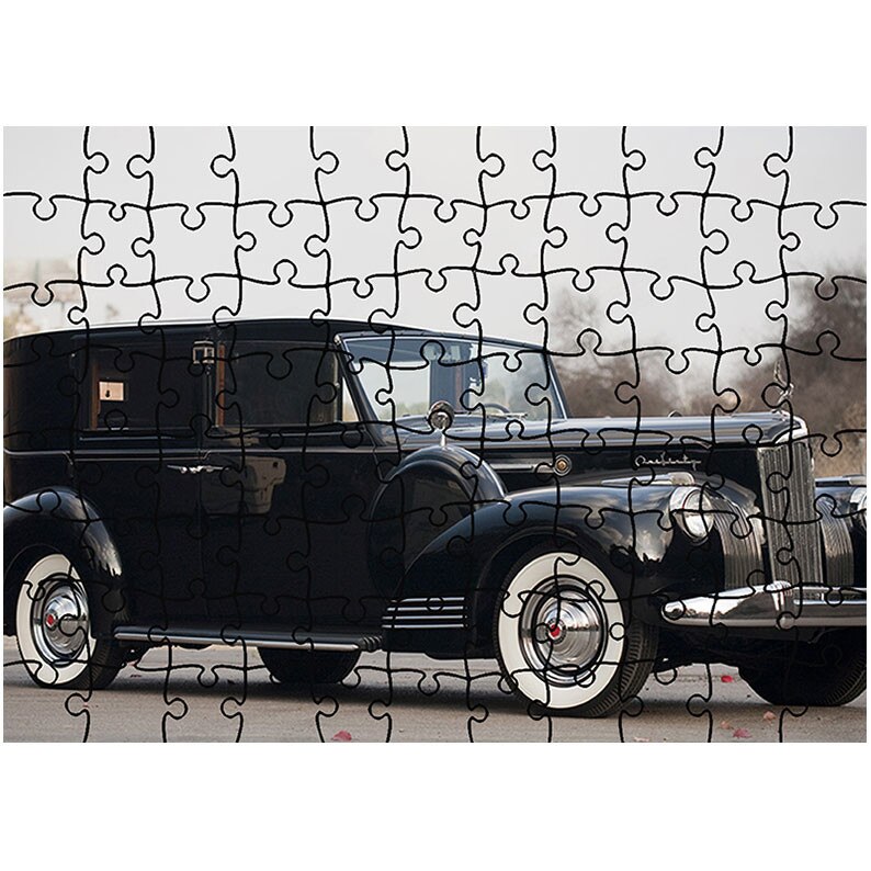 Puzzle Heartwork 96 piese, Packard 160 Panel Brougham by Rollston 1941, Latime 40,5 cm x Inaltime 28,7 cm