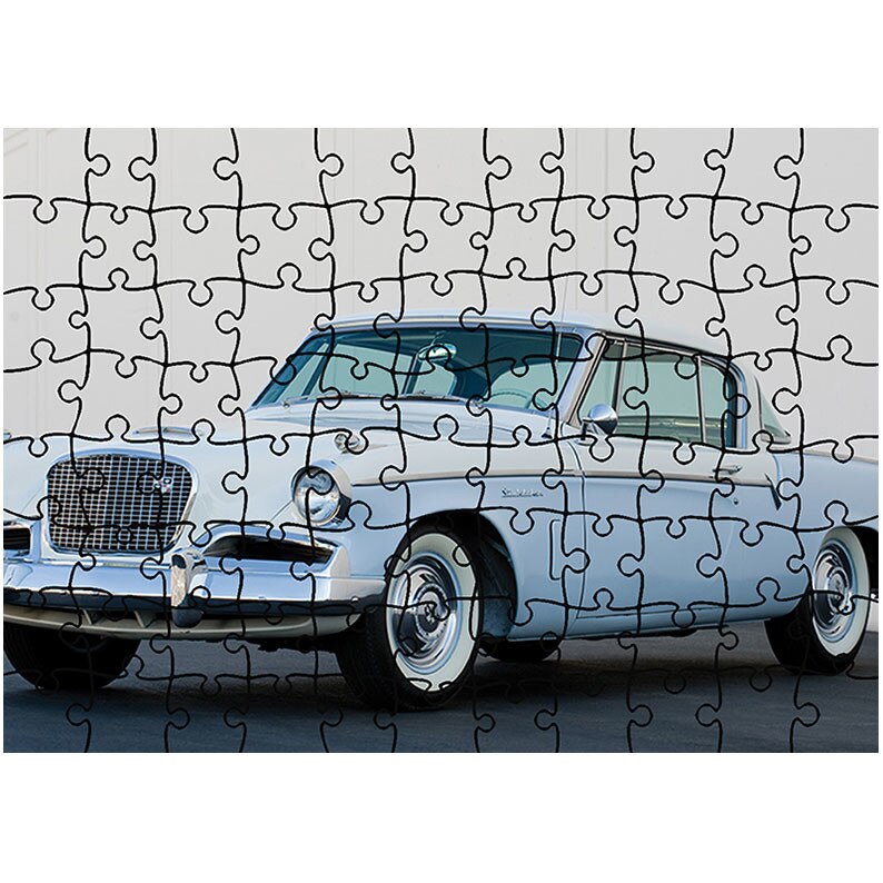 Puzzle Heartwork 96 piese, 1956 Studebaker Sky Hawk Coupe, Latime 40,5 cm x Inaltime 28,5 cm