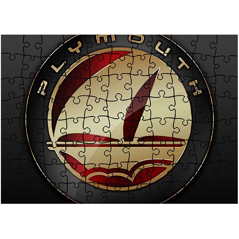 Puzzle Heartwork 96 piese, Plymouth Logo, Latime 40,5 cm x Inaltime 28,5 cm