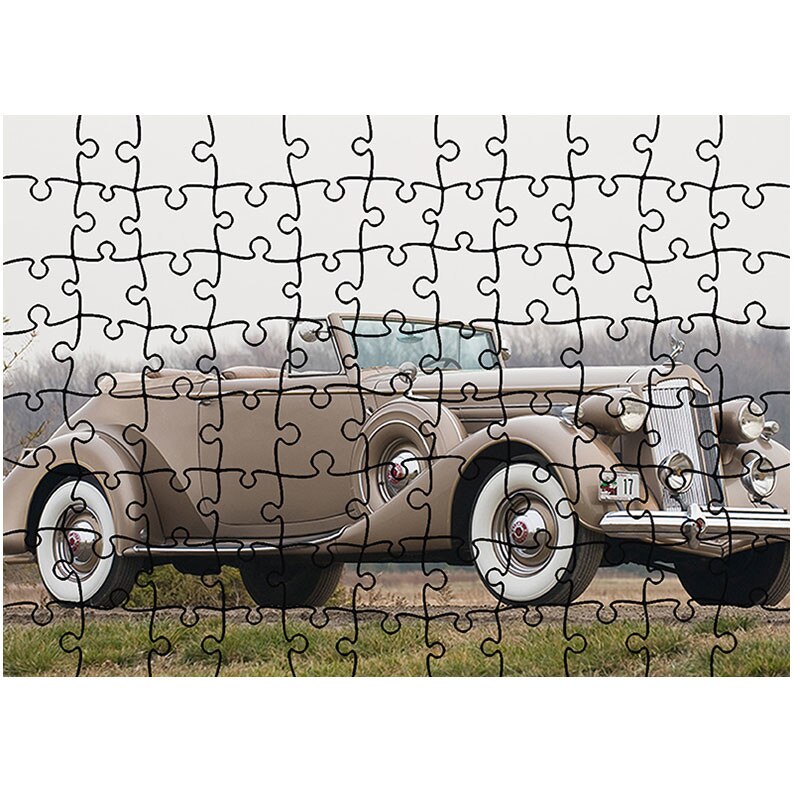 Puzzle Heartwork 96 piese, Packard Twelve Convertible Victoria 1937, Latime 40,5 cm x Inaltime 28,7 cm