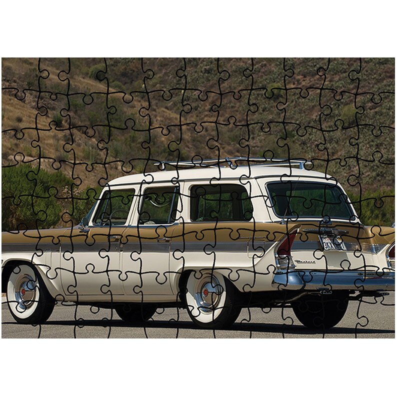 Puzzle Heartwork 96 piese, Packard Clipper Country Sedan Station Wagon 1957, Latime 40,5 cm x Inaltime 28,5 cm