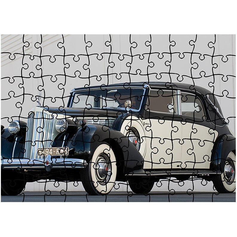 Puzzle Heartwork 96 piese, Packard Super Eight Transformable Town Car by Franay 1939, Latime 40,5 cm x Inaltime 28,5 cm
