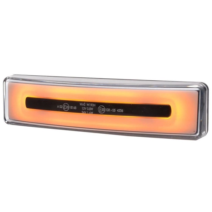 Lampa gabarit 180x43, LED, cu efect NEON, galbena, cu mufa, Scania 4&R W19ON 1423/I Was