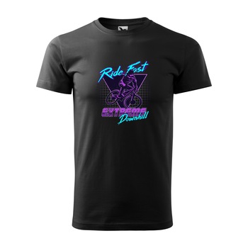Tricou negru barbati, idee de cadou, pentru biciclisti de downhill, Extreme Downhill, marime M Tricou negru barbati, idee de cadou, pentru biciclisti de downhill, Extreme Downhill, marime M
