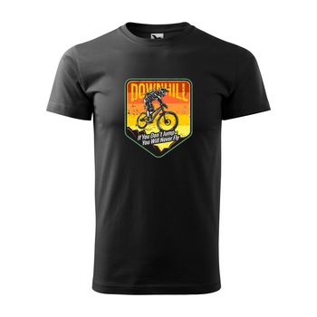 Tricou negru barbati, idee de cadou, pentru biciclisti de downhill, If You Dont Jump You Will Never Fly, marime L