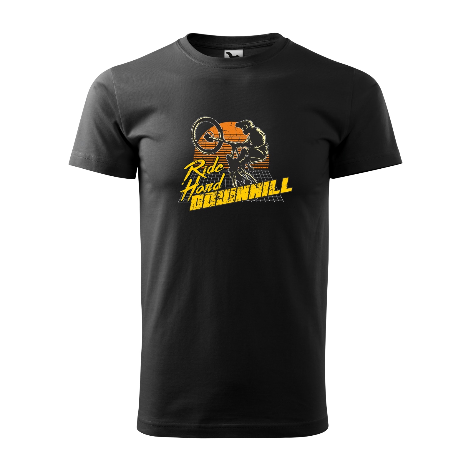 Tricou negru barbati, idee de cadou, pentru biciclisti de downhill, Ride Hard Downhill, marime 2XL