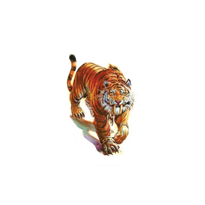 Tatuaj temporar Tigru / Tiger Waterproof 19x12 cm