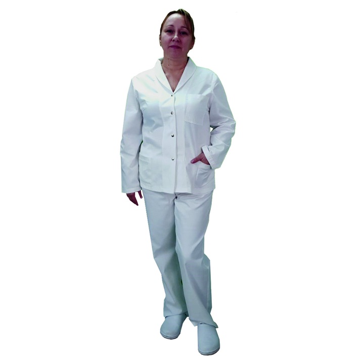 Costum Medical Dama, Alb, Marime 46-48