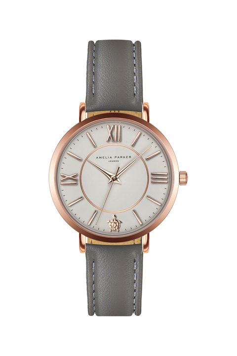 Amelia Parker, Bőrszíjas kvarc karóra, vörösaranyszín/szürke/fehér