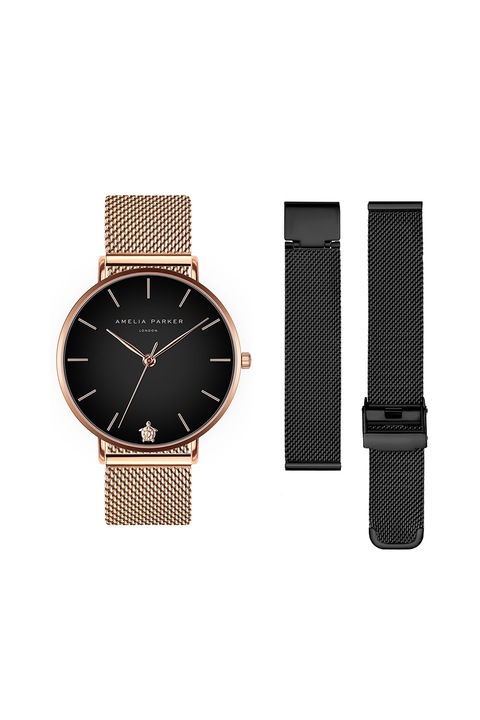 Amelia Parker, Часовник от инокс със сменяема каишка, Rose Gold