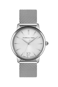 Isabella Ford, Ceas quartz decorat cu un diamant, Argintiu Isabella Ford, Ceas quartz decorat cu un diamant, Argintiu
