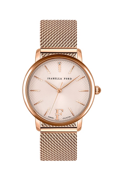 Isabella Ford, Ceas quartz decorat cu un diamant, Auriu rose
