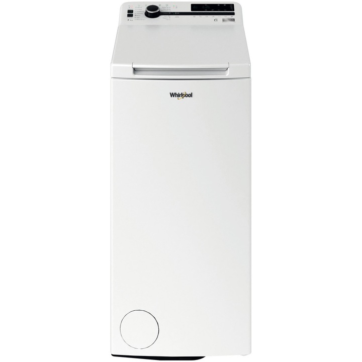 Masina de spalat rufe cu incarcare verticala Whirlpool TDLRB7222BSEUN, 7 kg, 1200 RPM, Clasa E, Motor Inverter Zen, 6th Sense, Alb