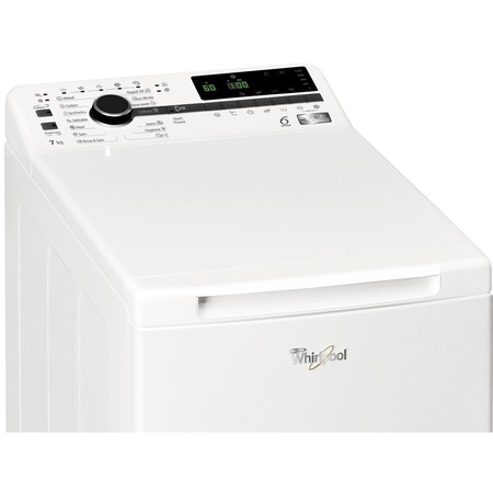 Пералня с горно зареждане Whirlpool TDLRB7222BSEUN, 7кг, 1200 об/мин, Клас Е, Инверторен мотор Zen, 6th Sense, Бял