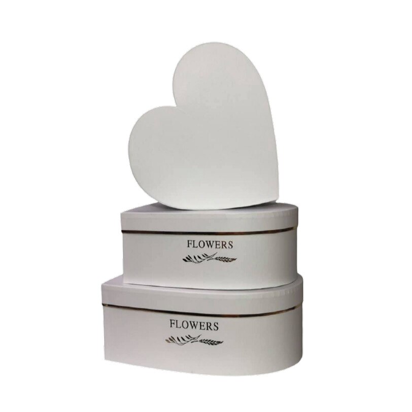 Set 3 cutii inima alba , 440 g