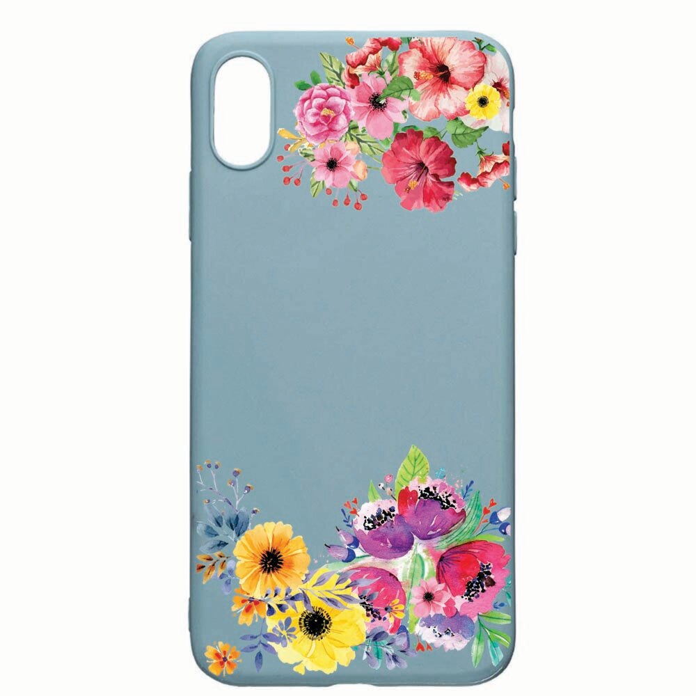 Husa Apple iPhone XS / X, Flowers, rezistenta la uzura, anti-alunecare, din silicon Premium, CF56