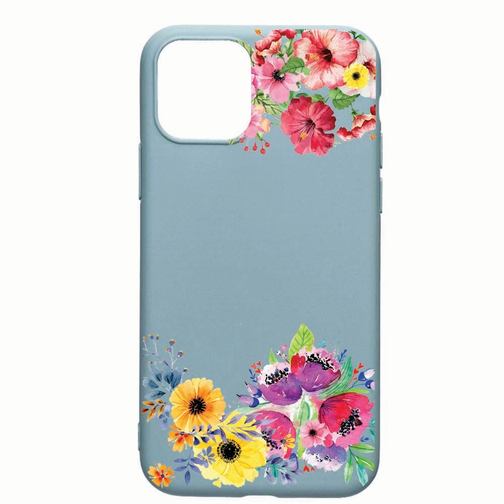 Husa Apple iPhone 11, Flowers, rezistenta la uzura, anti-alunecare, din silicon Premium, CF56