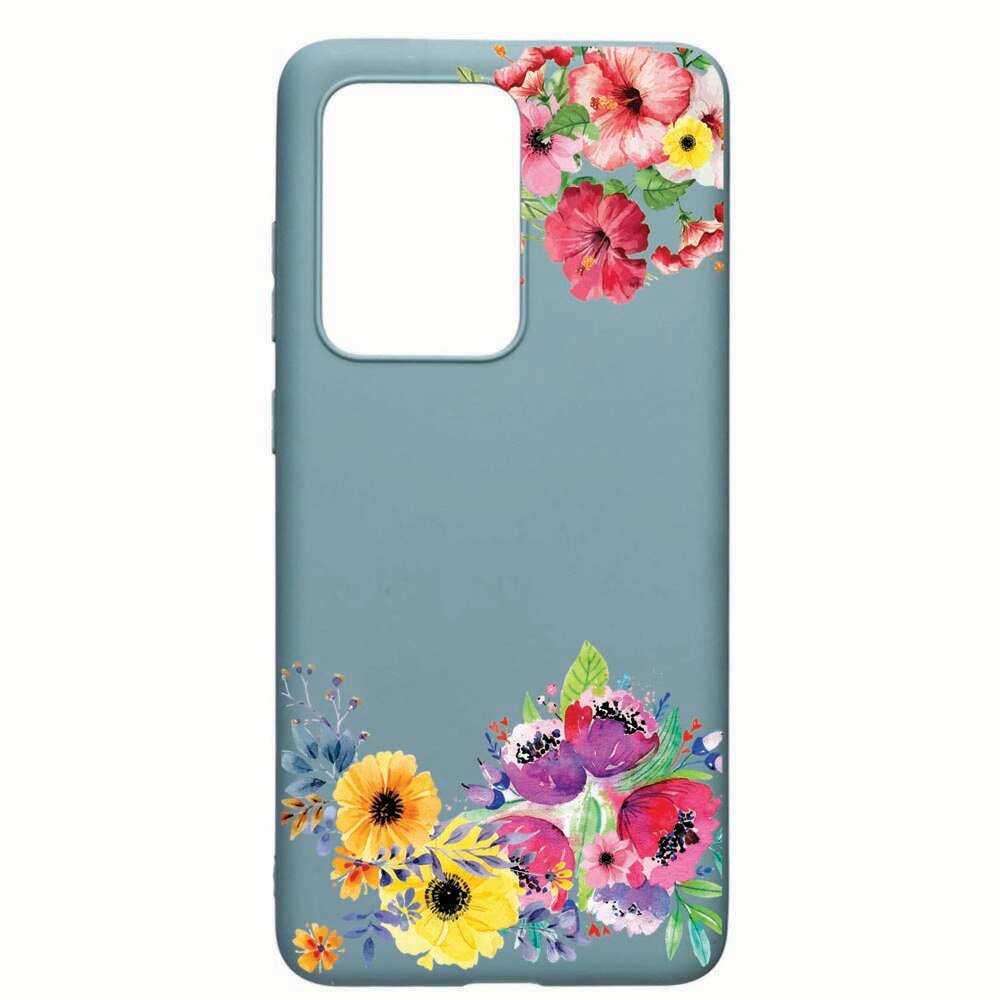 Husa Samsung Galaxy S20 Ultra, Flowers, rezistenta la uzura, anti-alunecare, din silicon Premium, CF56