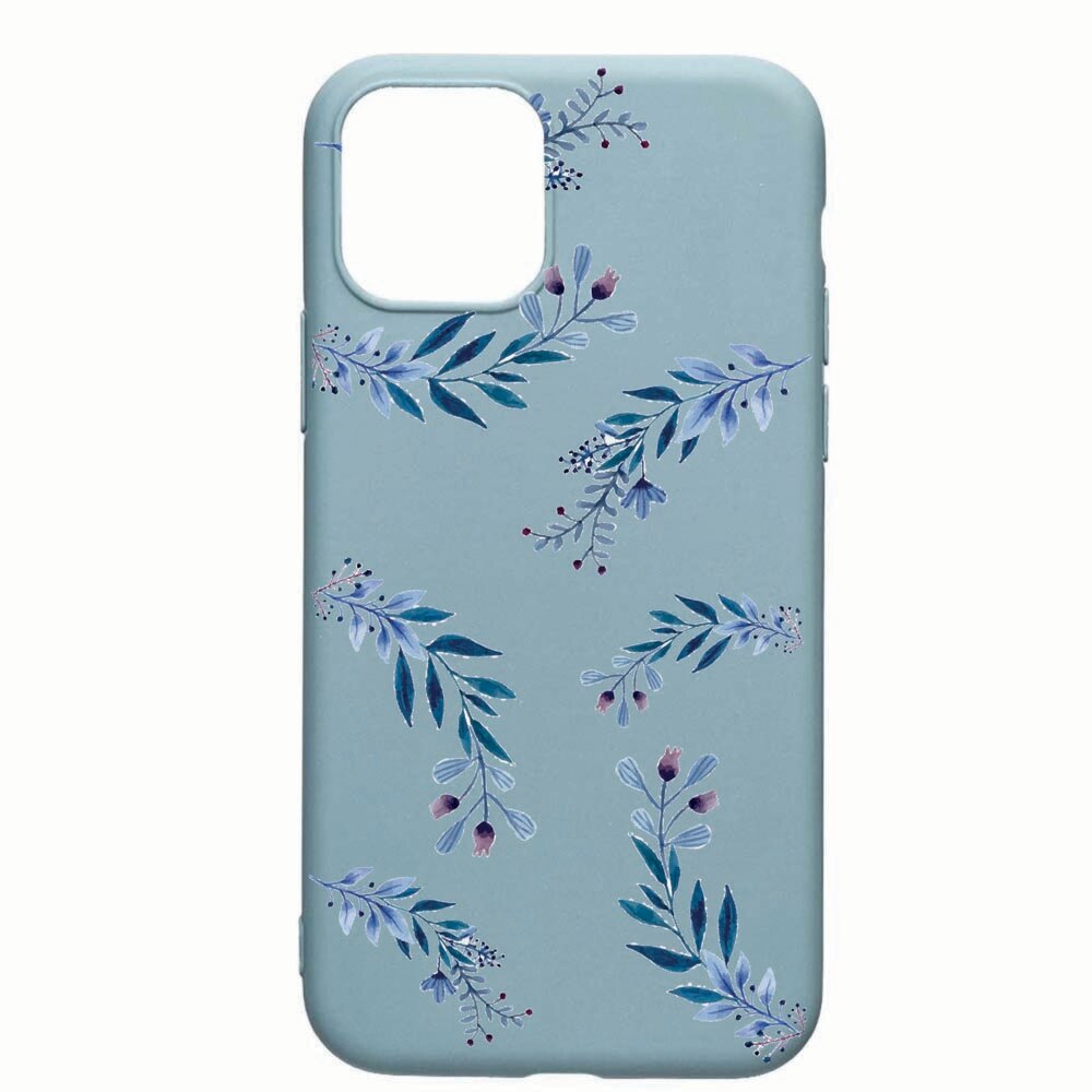 Husa Apple iPhone 11, Blue Flower, rezistenta la uzura, anti-alunecare, din silicon Premium, CF116