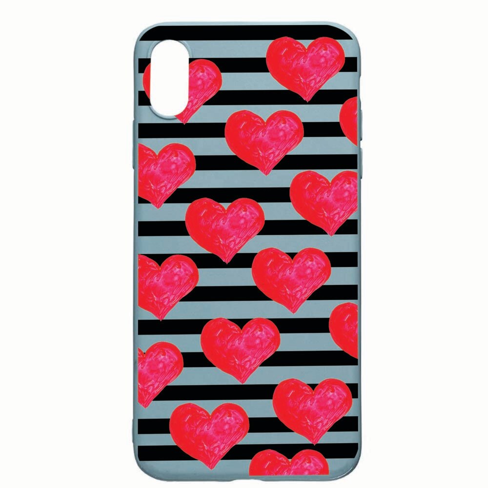 Husa Apple iPhone XS Max, Red Heart, rezistenta la uzura, anti-alunecare, din silicon Premium, CF102