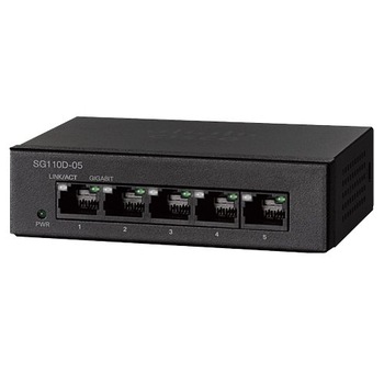 Switch Cisco SG110D-05, 5 x 10/100/1000 Mbps, Gigabit Switch Cisco SG110D-05, 5 x 10/100/1000 Mbps, Gigabit